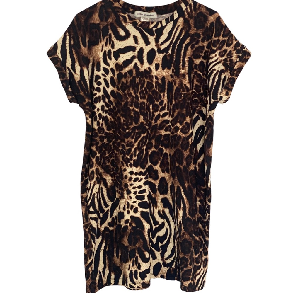 Animal print tshirt dress